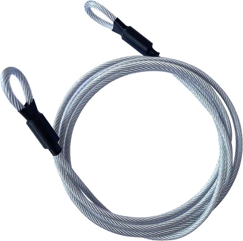 GOMRQING 7FT 5mm Security Cable Lock,Braided Steel Coated Safety Cable Luggage Lock,Safety Cable Wire Rope Double Loop - Image 1
